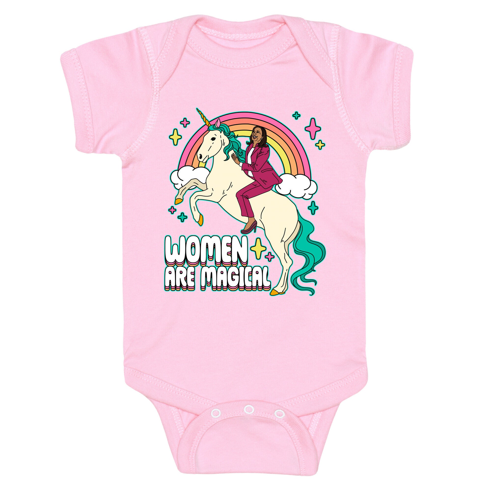 Women are Magical Kamala Harris Unicorn Baby One-Piece