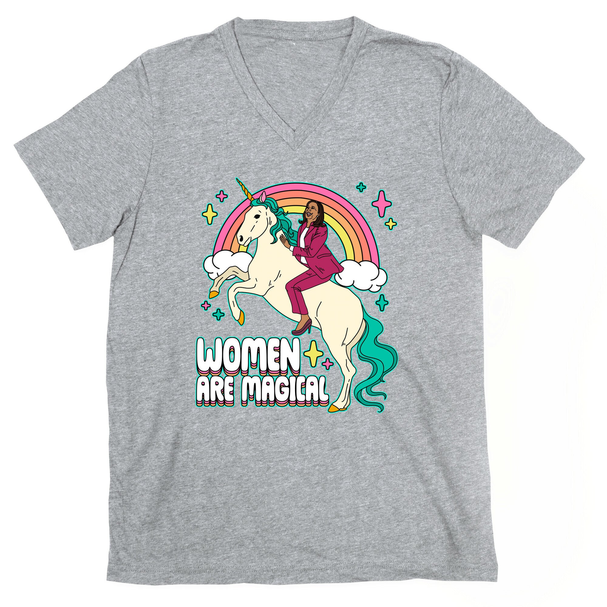 Women are Magical Kamala Harris Unicorn V-Neck