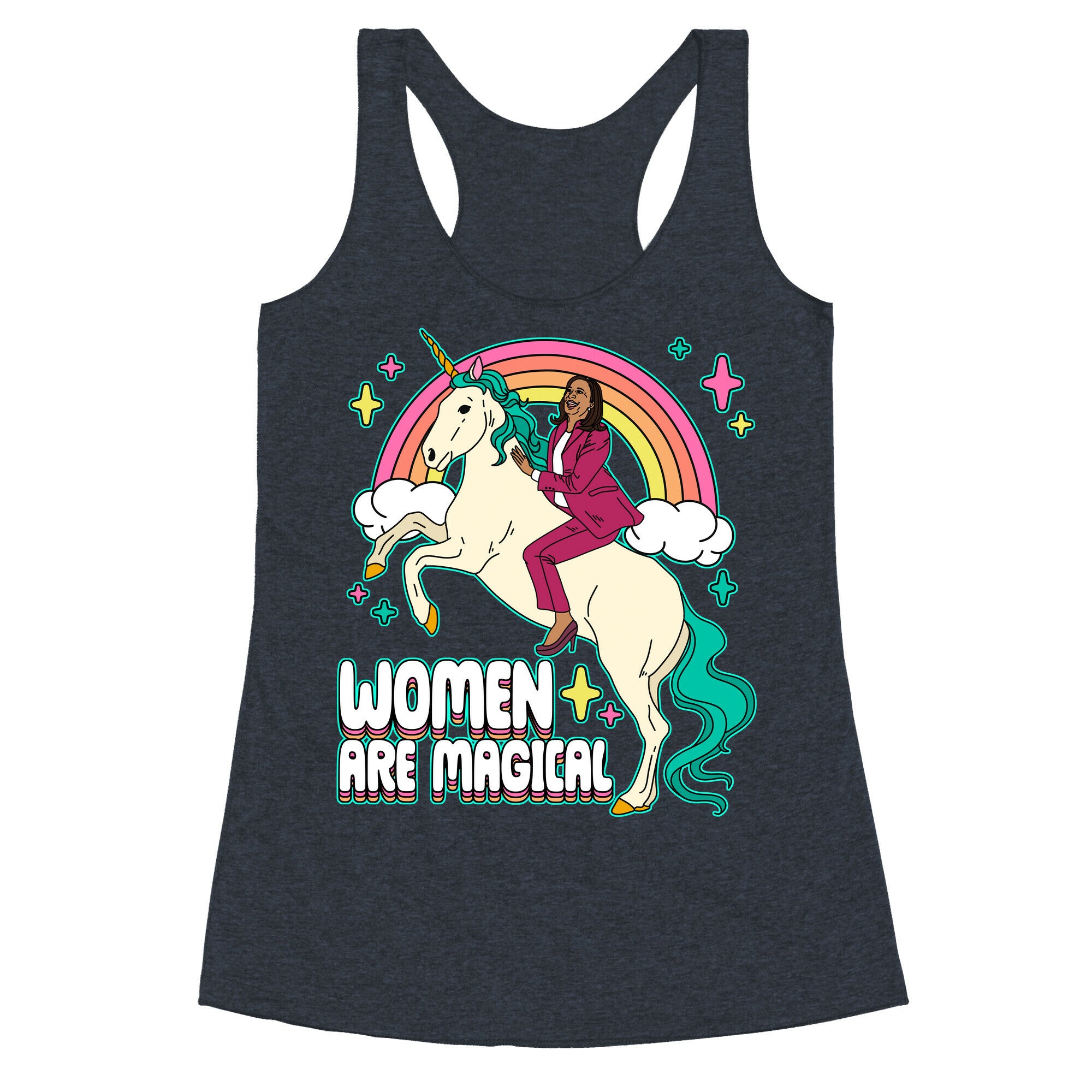 Women are Magical Kamala Harris Unicorn Racerback Tank