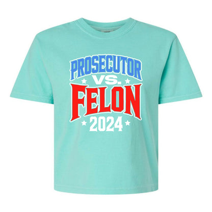 Prosecutor VS. Felon 2024 Womens Cotton Boxy Tee