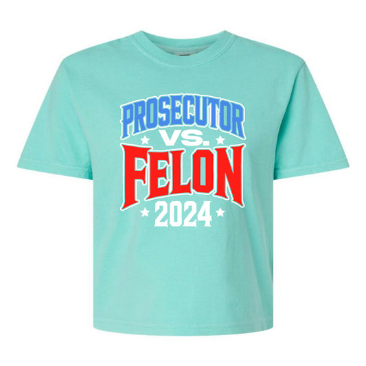 Prosecutor VS. Felon 2024 Womens Cotton Boxy Tee