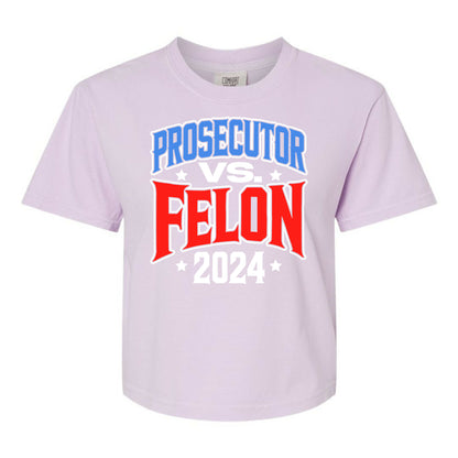 Prosecutor VS. Felon 2024 Womens Cotton Boxy Tee