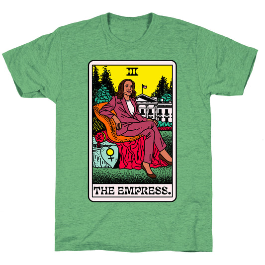 The Empress Tarot Card Kamala Harris Unisex Triblend Tee