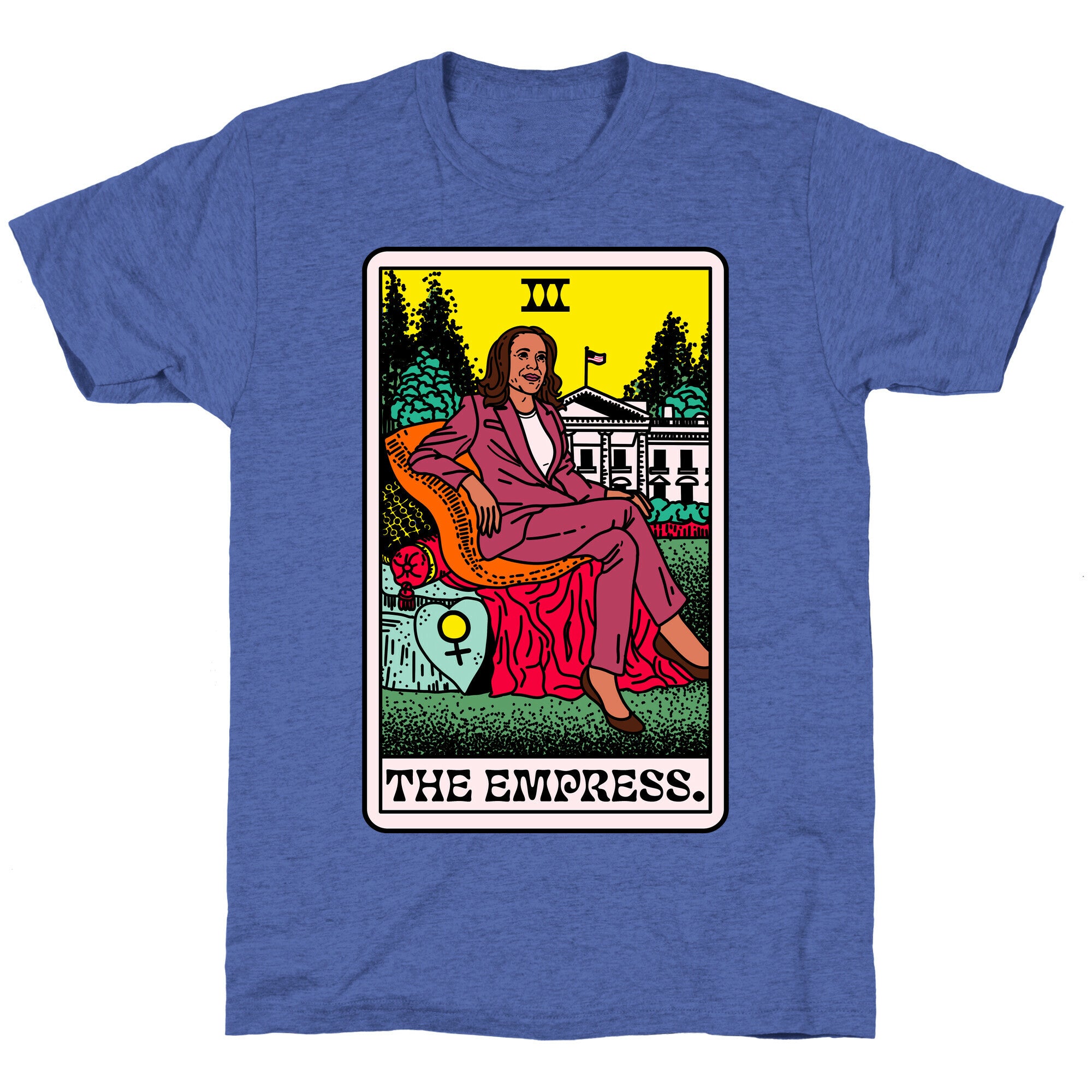 The Empress Tarot Card Kamala Harris Unisex Triblend Tee
