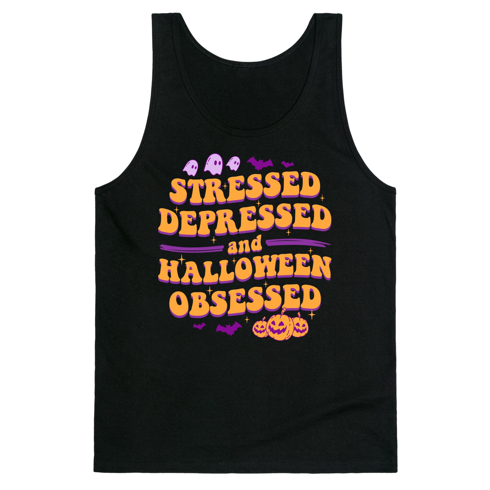 Stressed Depressed & Halloween Obsessed Tank Top
