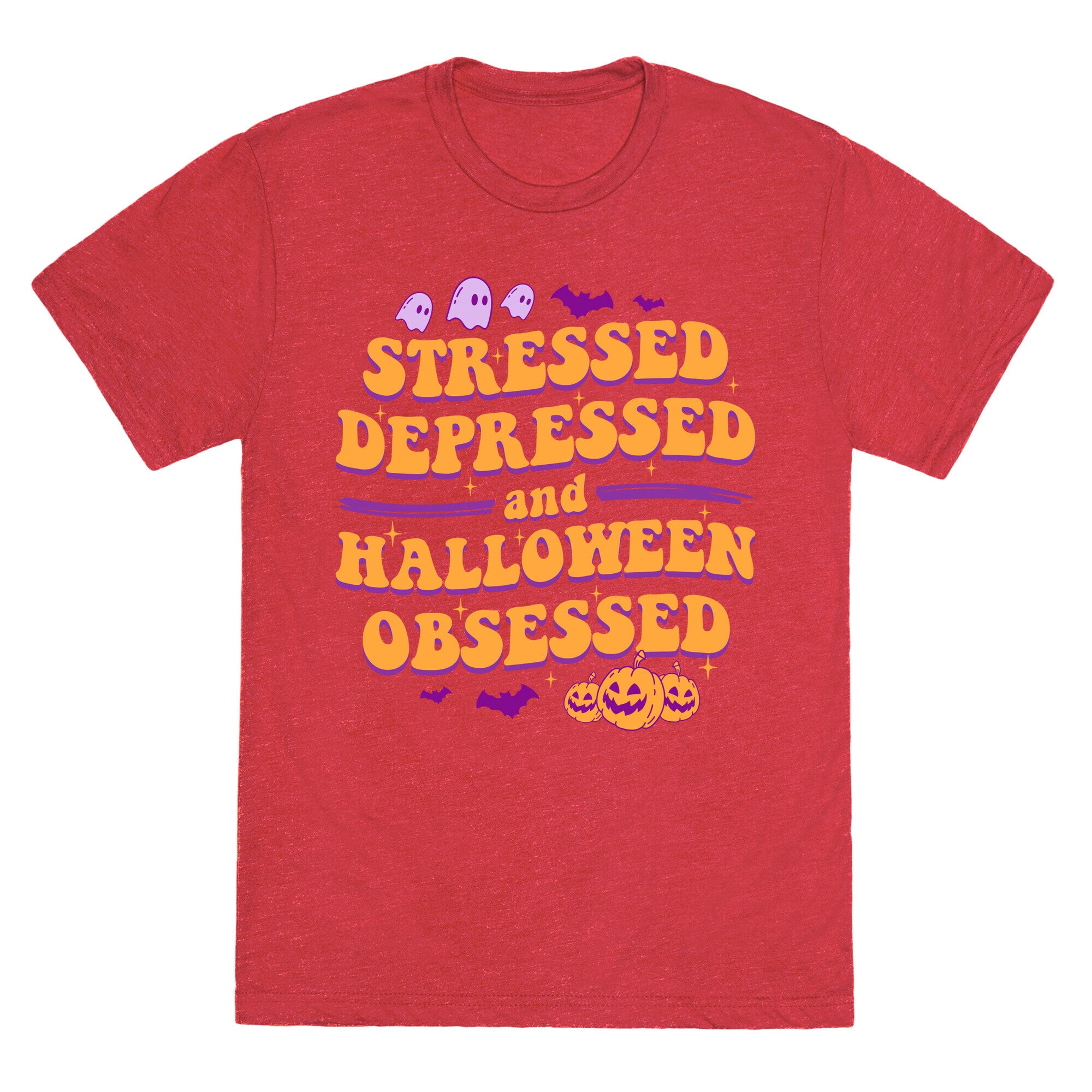 Stressed Depressed & Halloween Obsessed Unisex Triblend Tee
