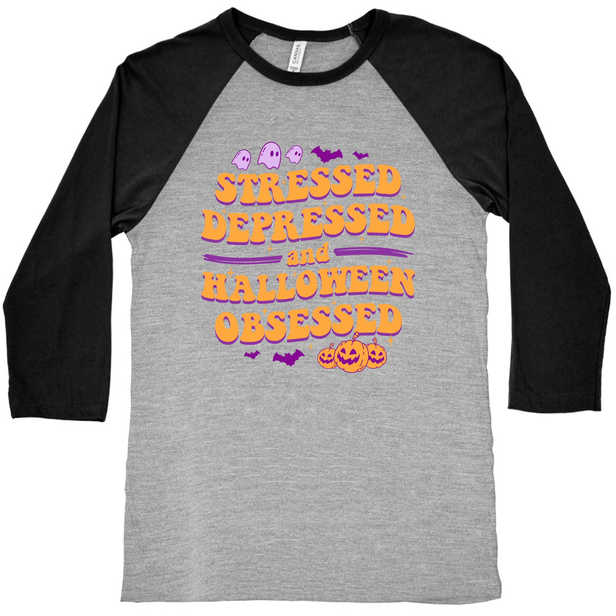 Stressed Depressed & Halloween Obsessed Baseball Tee