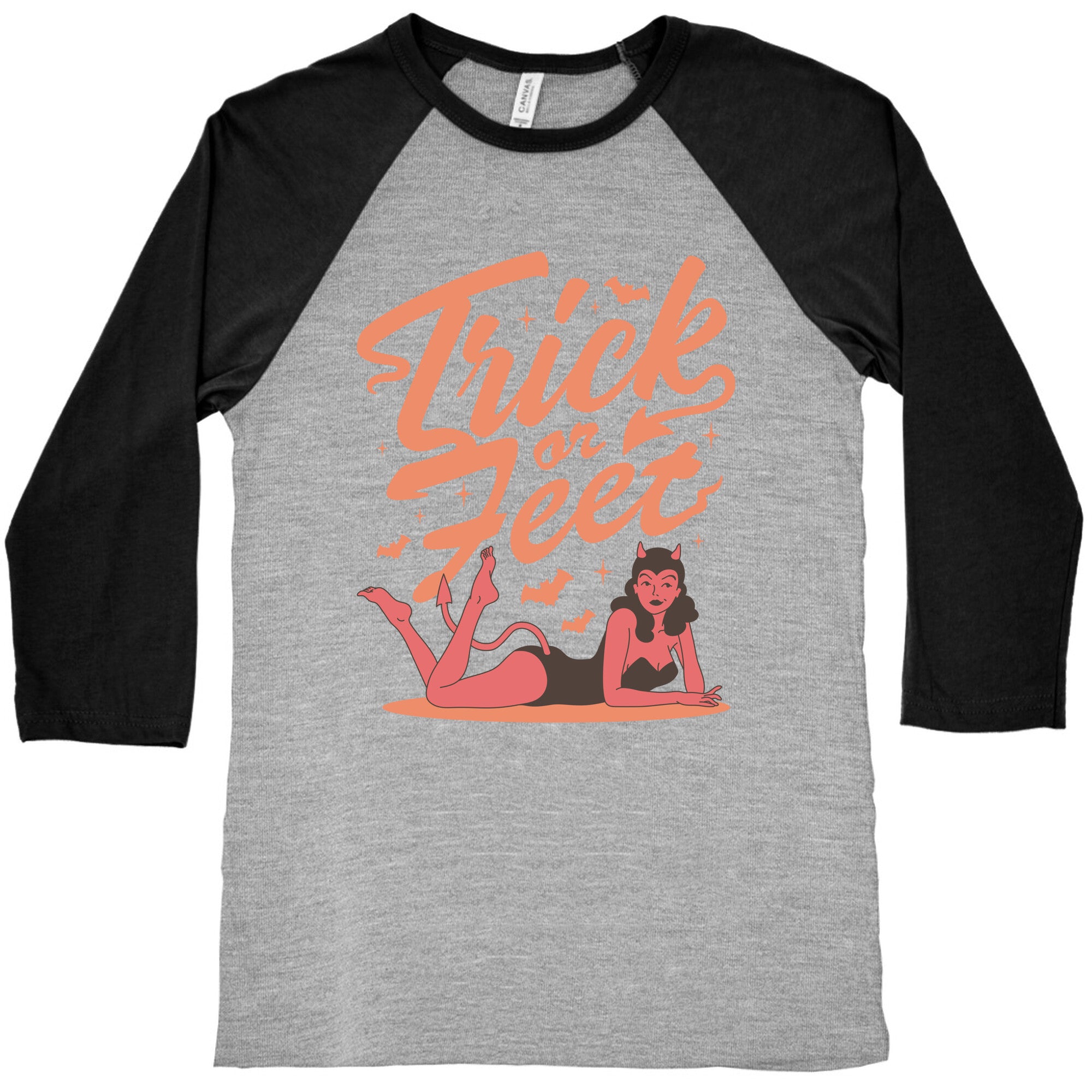 Trick or Feet Baseball Tee