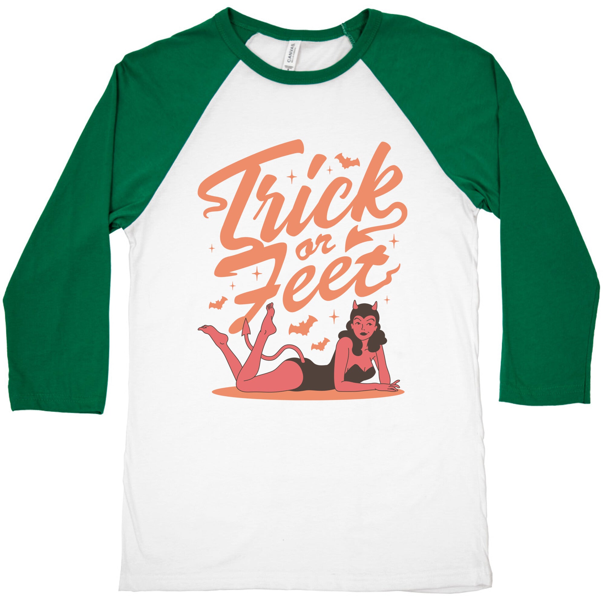 Trick or Feet Baseball Tee