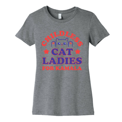 Childless Cat Ladies for Kamala Womens Cotton Tee