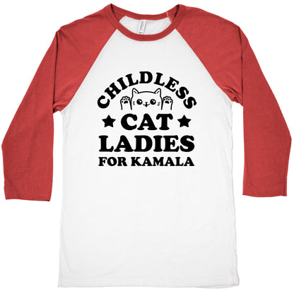 Childless Cat Ladies for Kamala Baseball Tee