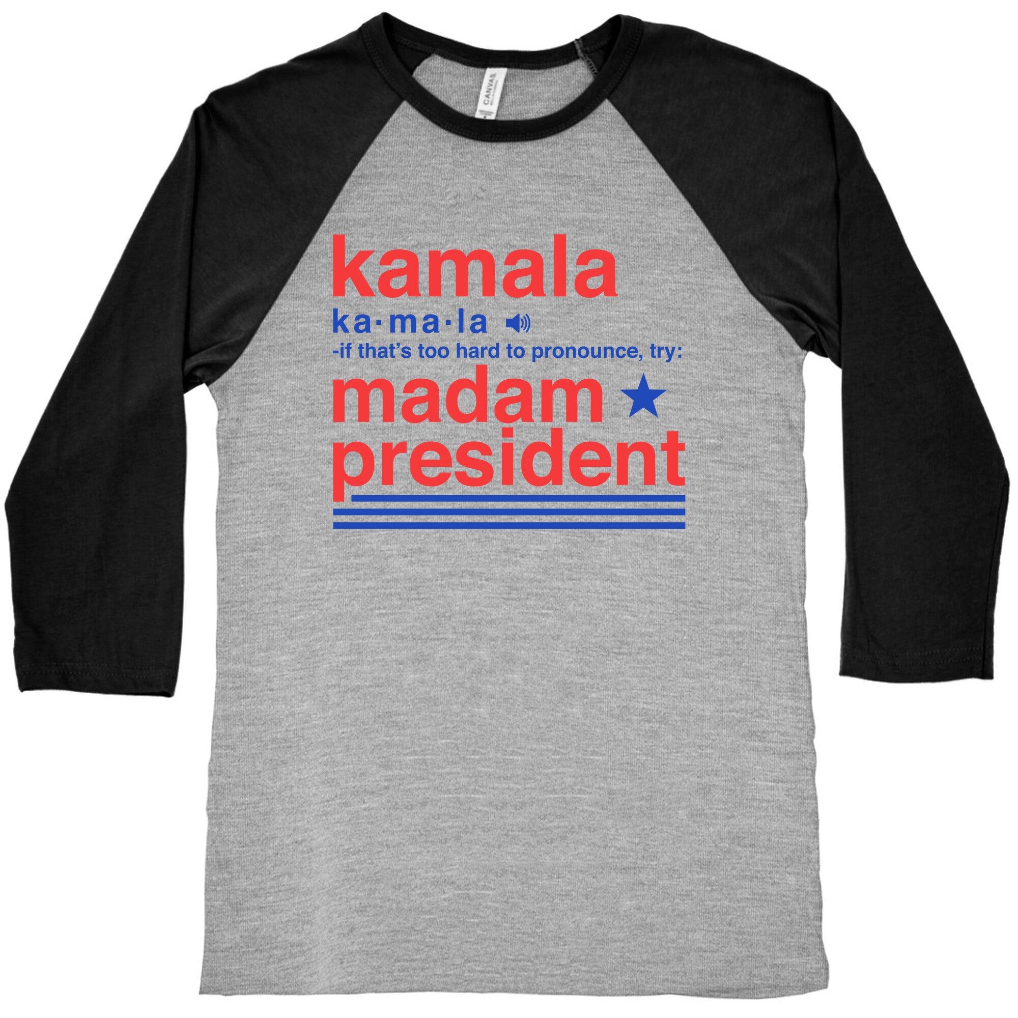 Kamala Harris Madam President Baseball Tee