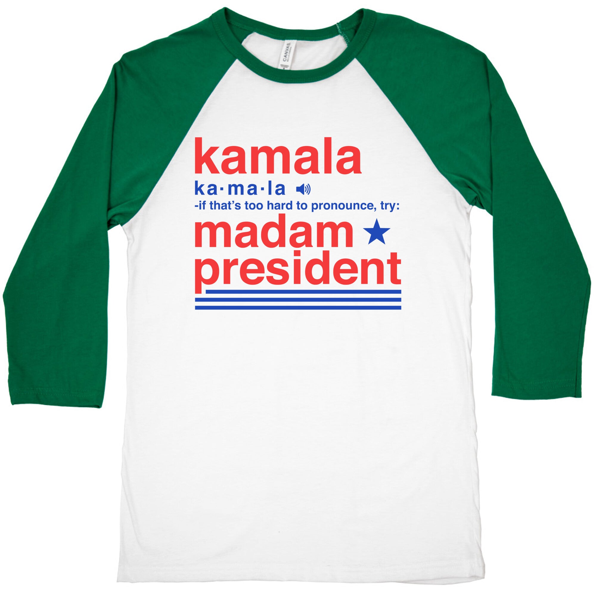 Kamala Harris Madam President Baseball Tee