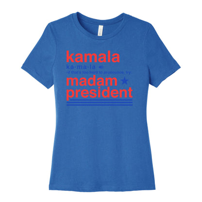Kamala Harris Madam President Womens Cotton Tee