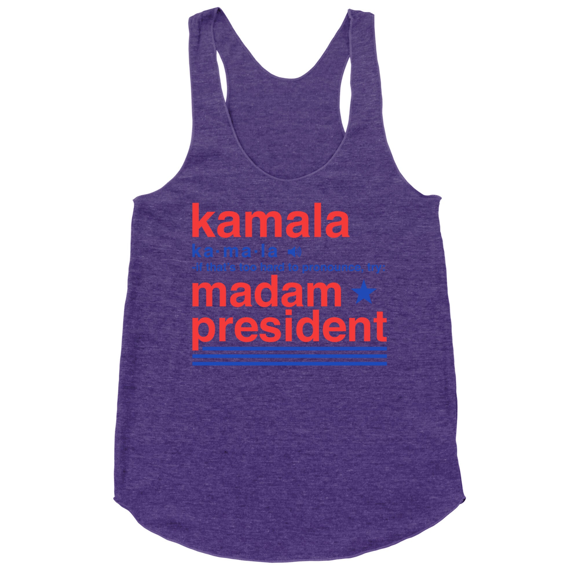 Kamala Harris Madam President Racerback Tank