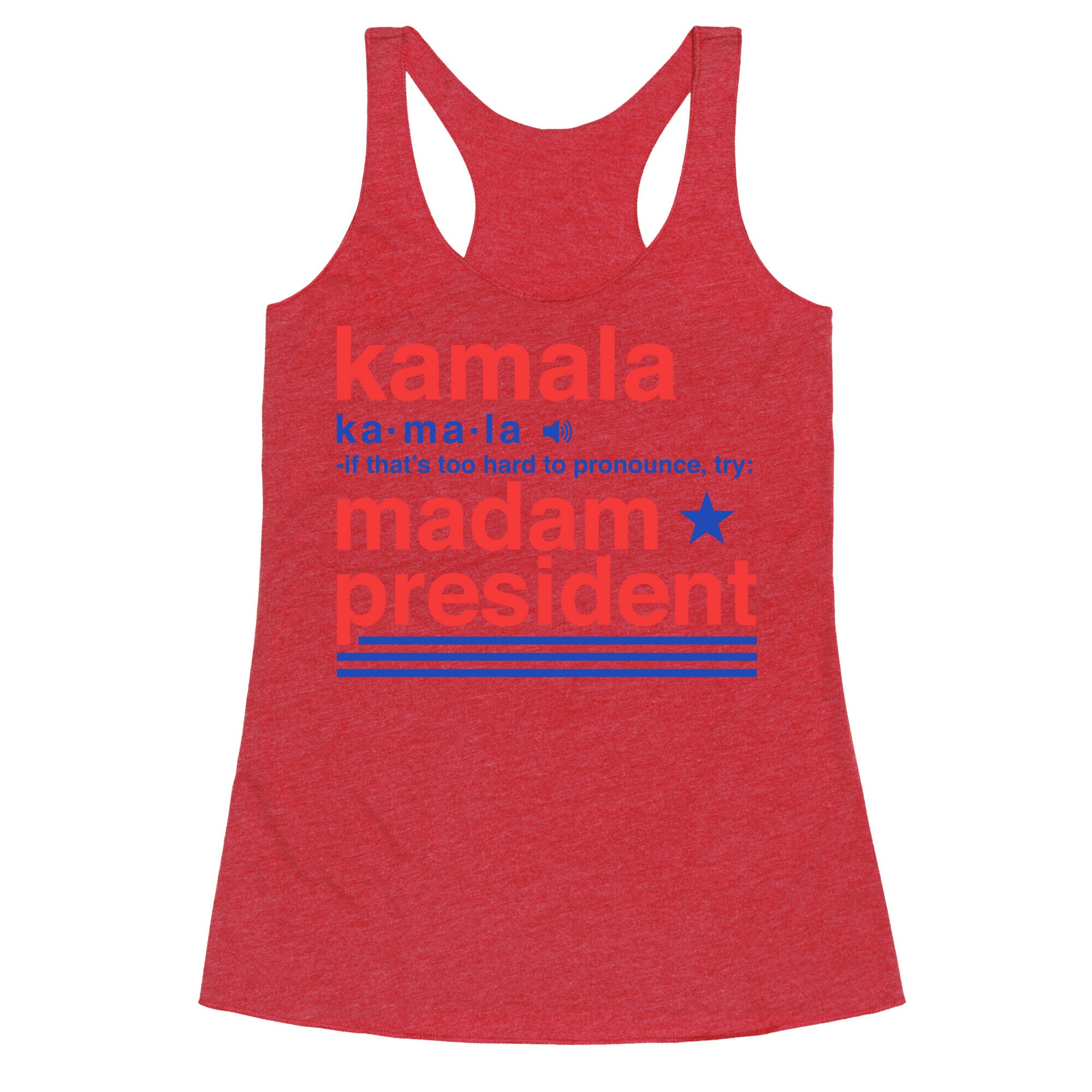 Kamala Harris Madam President Racerback Tank