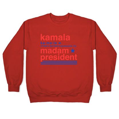 Kamala Harris Madam President Crewneck Sweatshirt