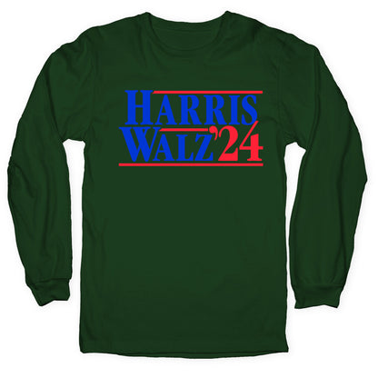 Harris Walz 2024 Blue Longsleeve Tee