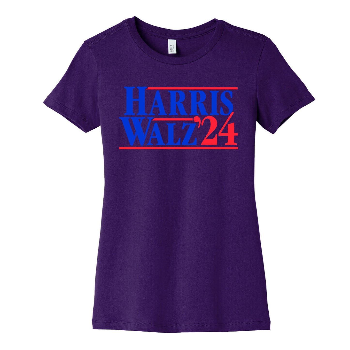 Harris Walz 2024 Blue Womens Cotton Tee