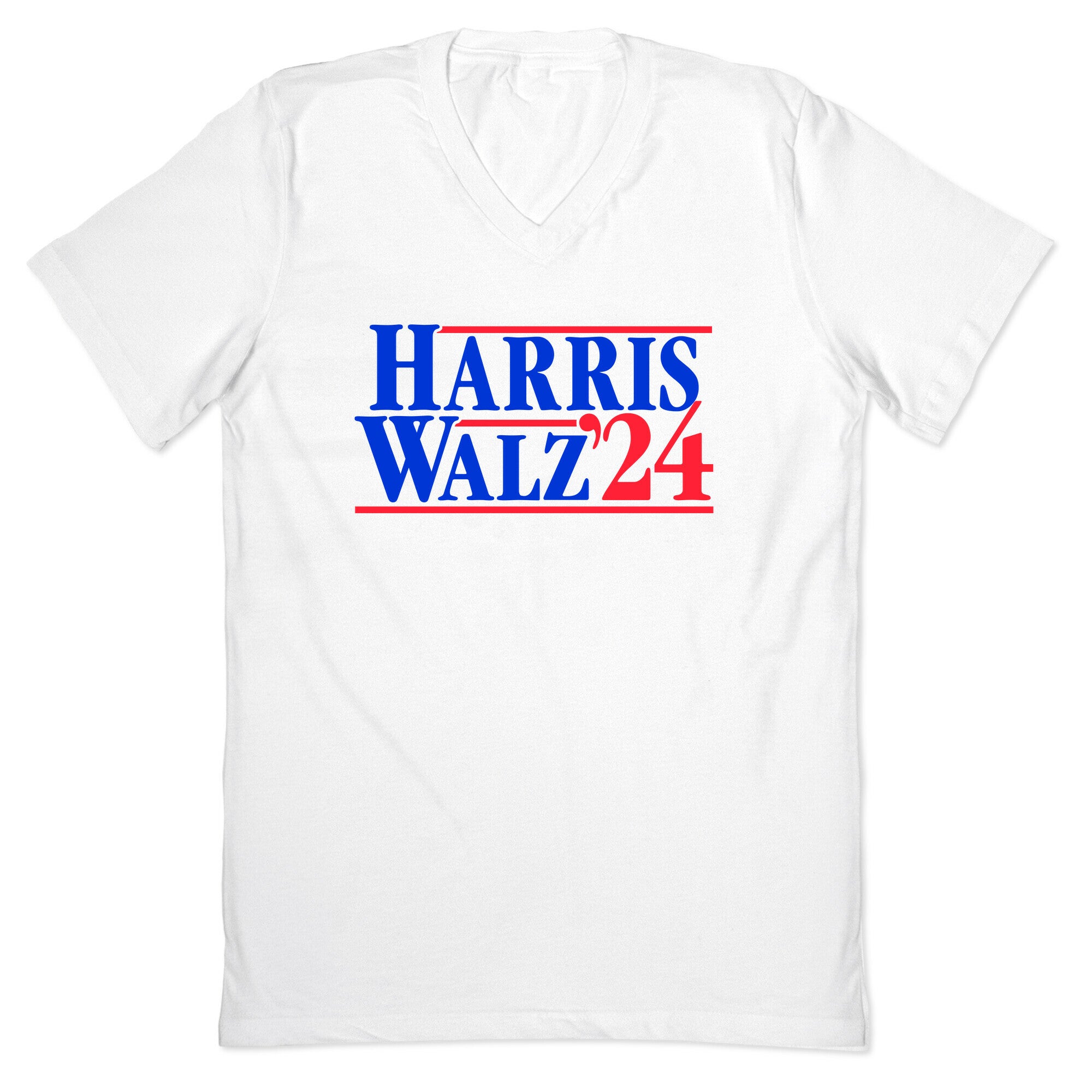 Harris Walz 2024 Blue V-Neck