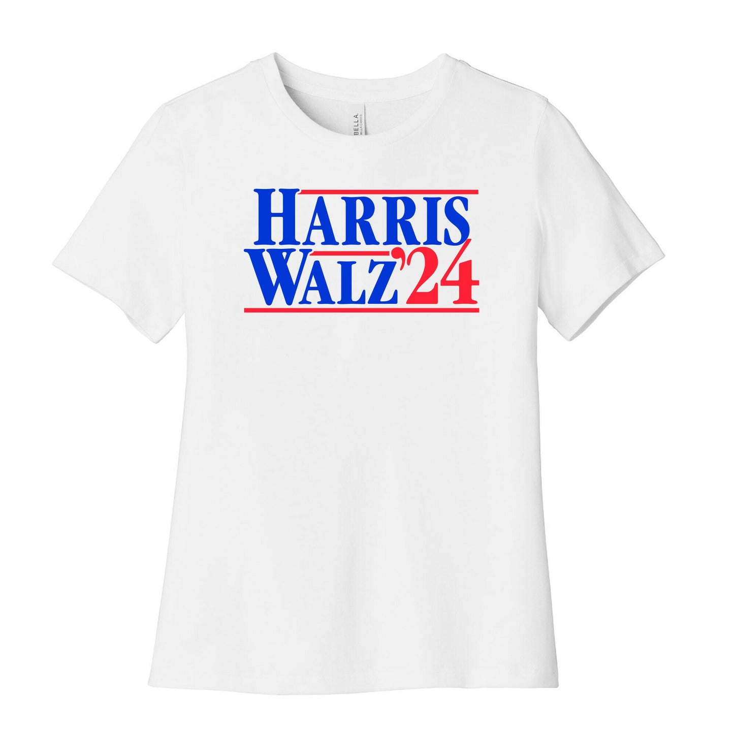 Harris Walz 2024 Blue Womens Cotton Tee