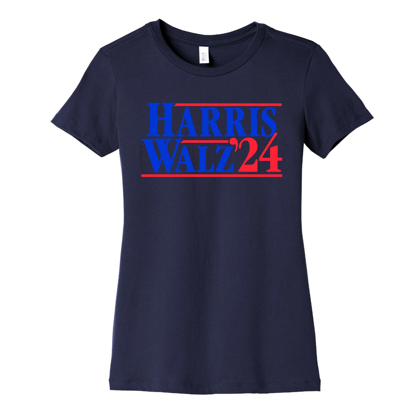 Harris Walz 2024 Blue Womens Cotton Tee