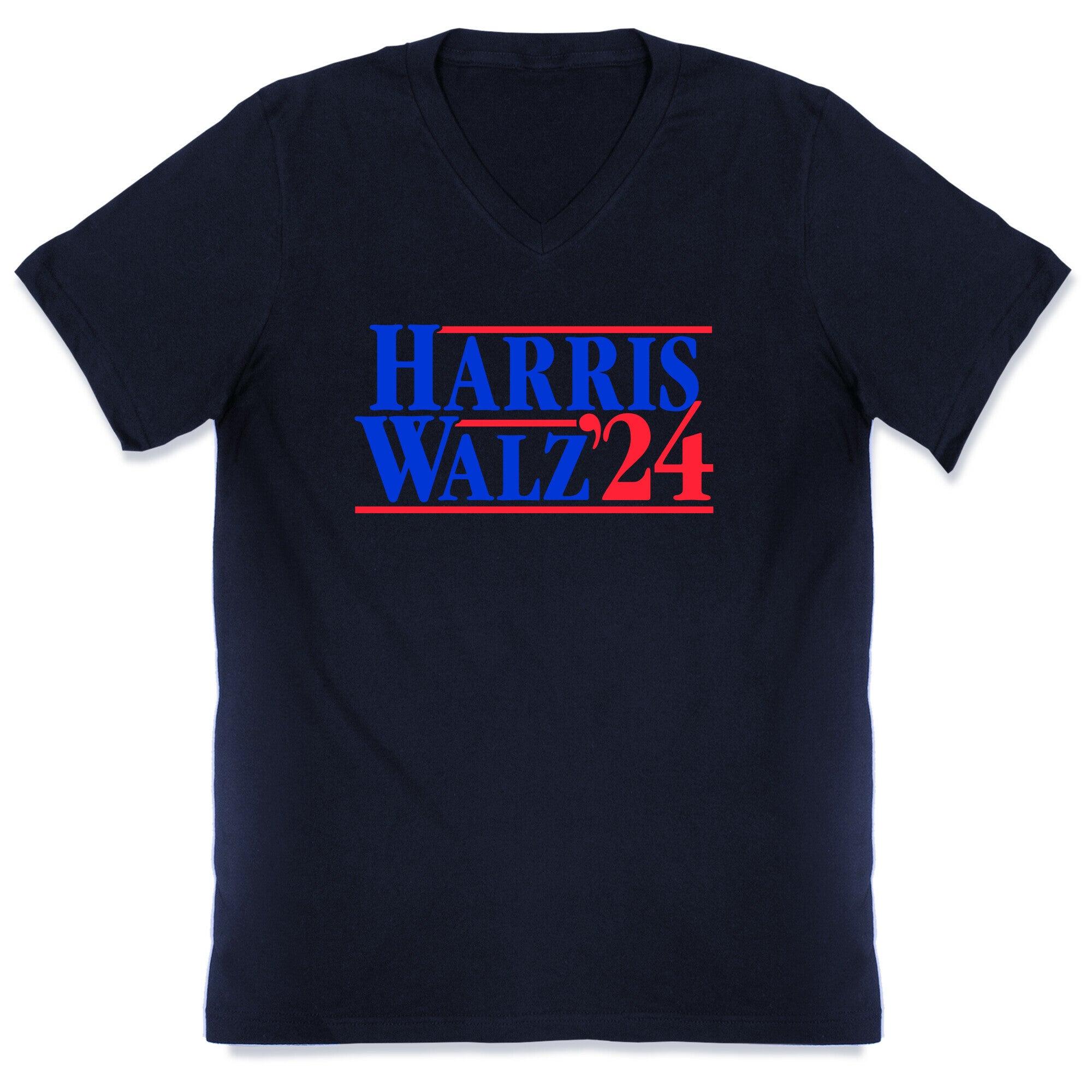 Harris Walz 2024 Blue V-Neck