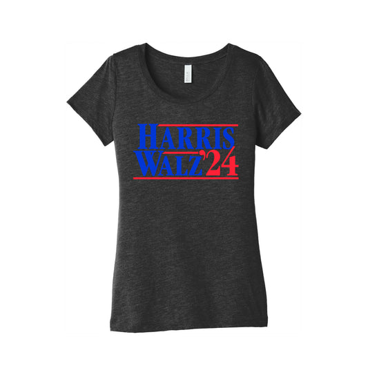 Harris Walz 2024 Blue Womens Triblend Tee