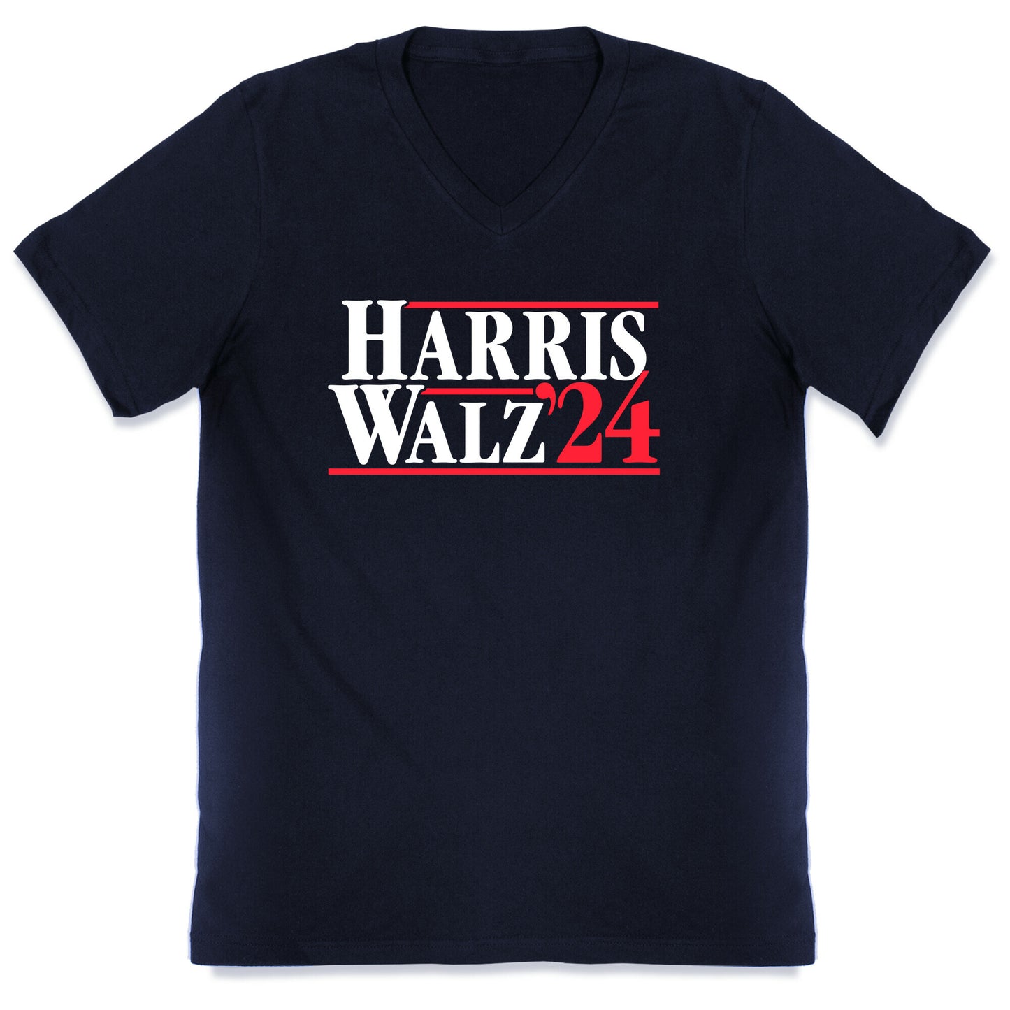 Harris Walz 2024 White V-Neck