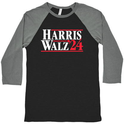 Harris Walz 2024 White Baseball Tee