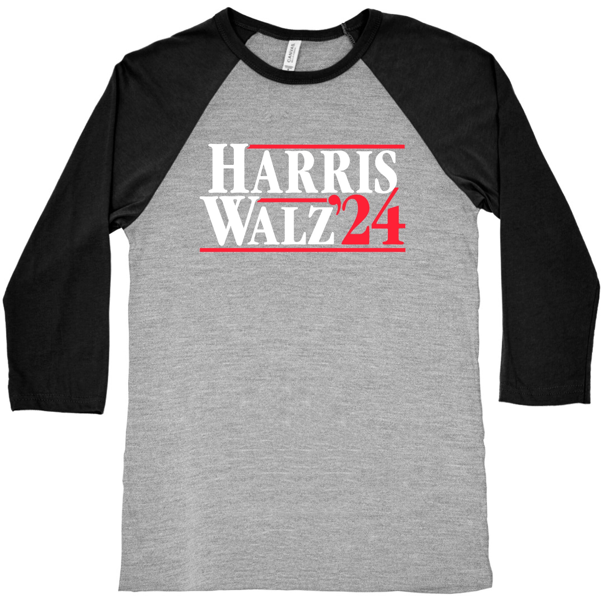 Harris Walz 2024 White Baseball Tee