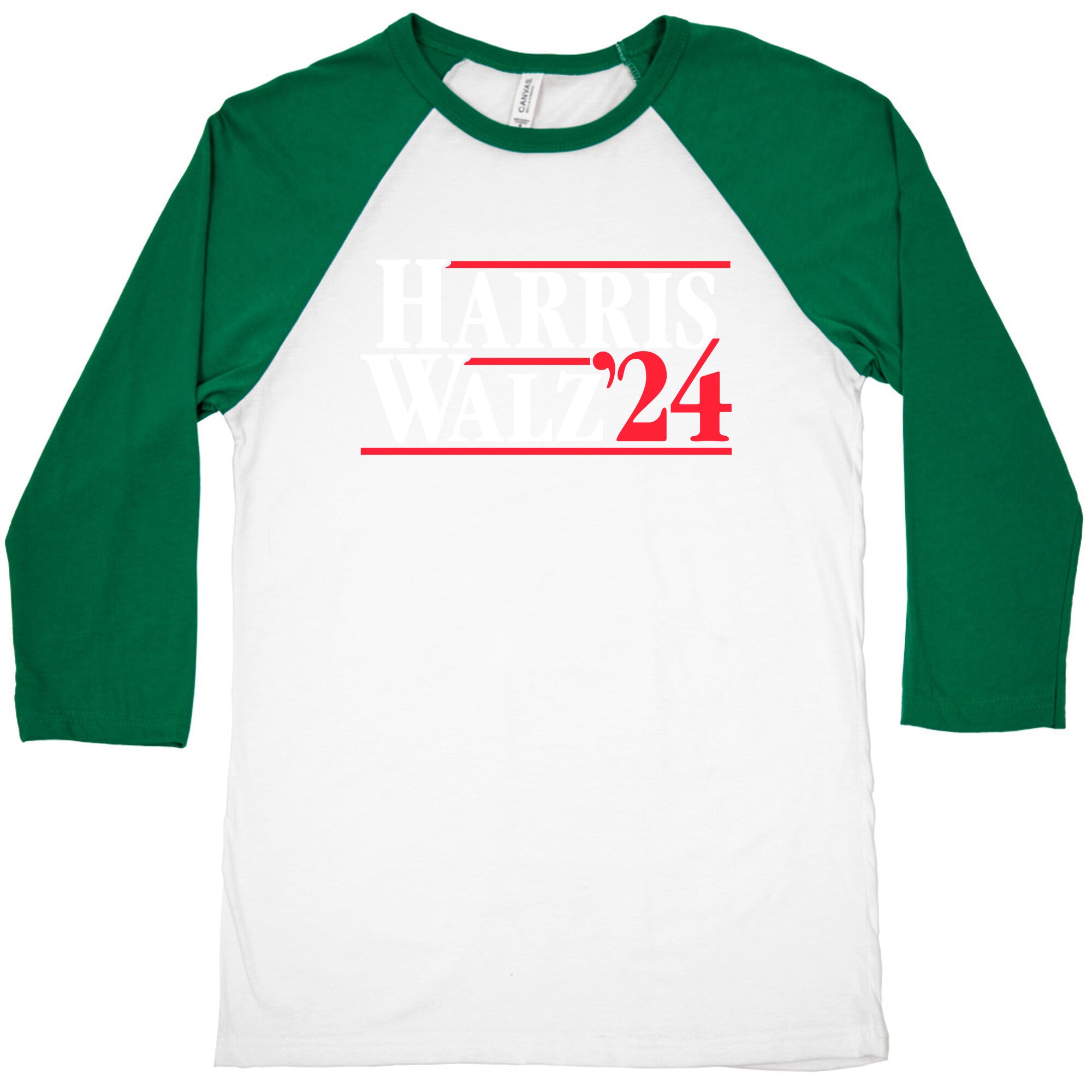 Harris Walz 2024 White Baseball Tee