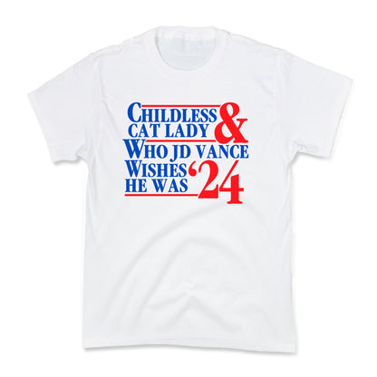 Childless Cat Lady Who JD Vance Wishes He Was Blue Kids Tee