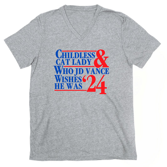 Childless Cat Lady Who JD Vance Wishes He Was Blue V-Neck