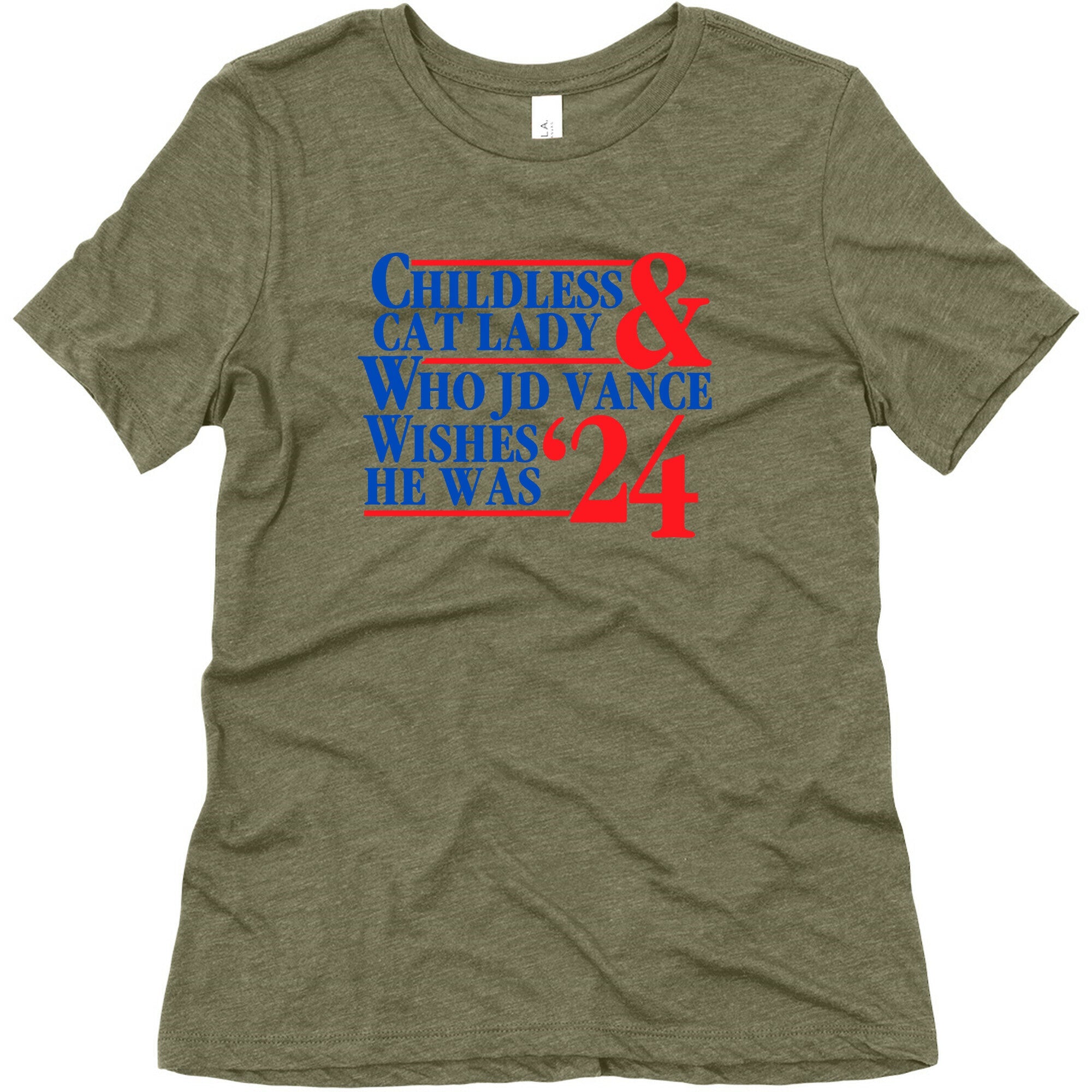 Childless Cat Lady Who JD Vance Wishes He Was Blue Womens Triblend Tee
