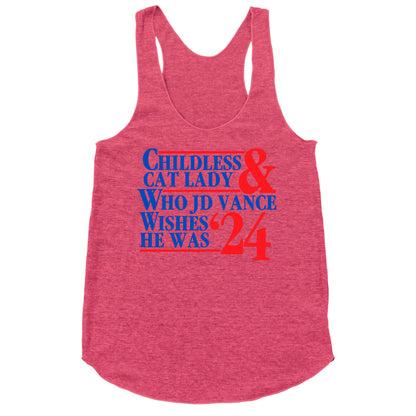 Childless Cat Lady Who JD Vance Wishes He Was Blue Racerback Tank