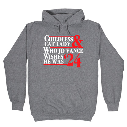 Childless Cat Lady Who JD Vance Wishes He Was Blue White Hoodie