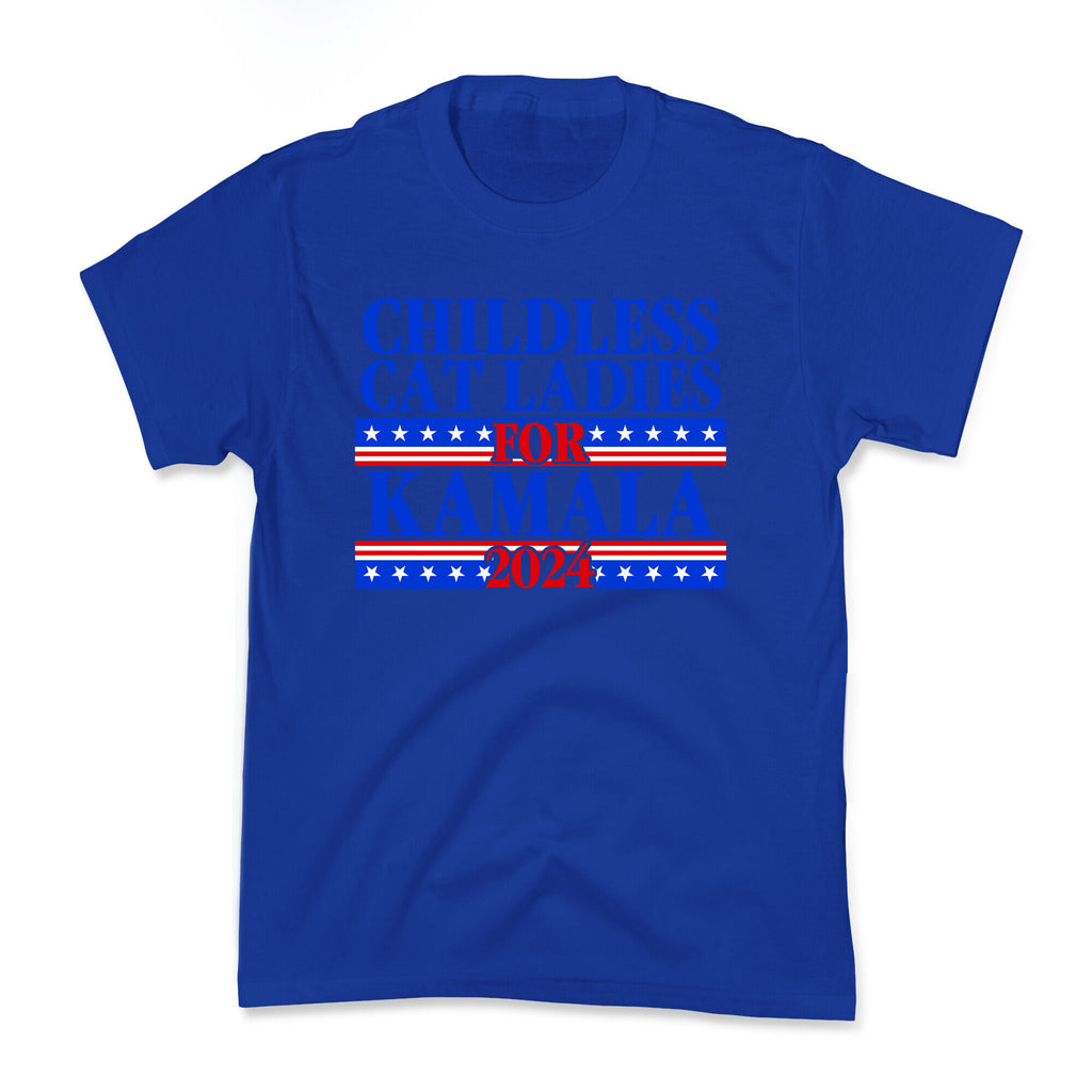 Patriotic Childless Cat Ladies for Kamala Kids Tee
