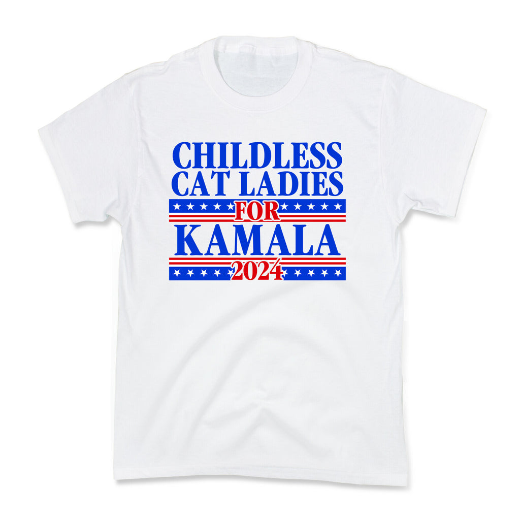 Patriotic Childless Cat Ladies for Kamala Kids Tee