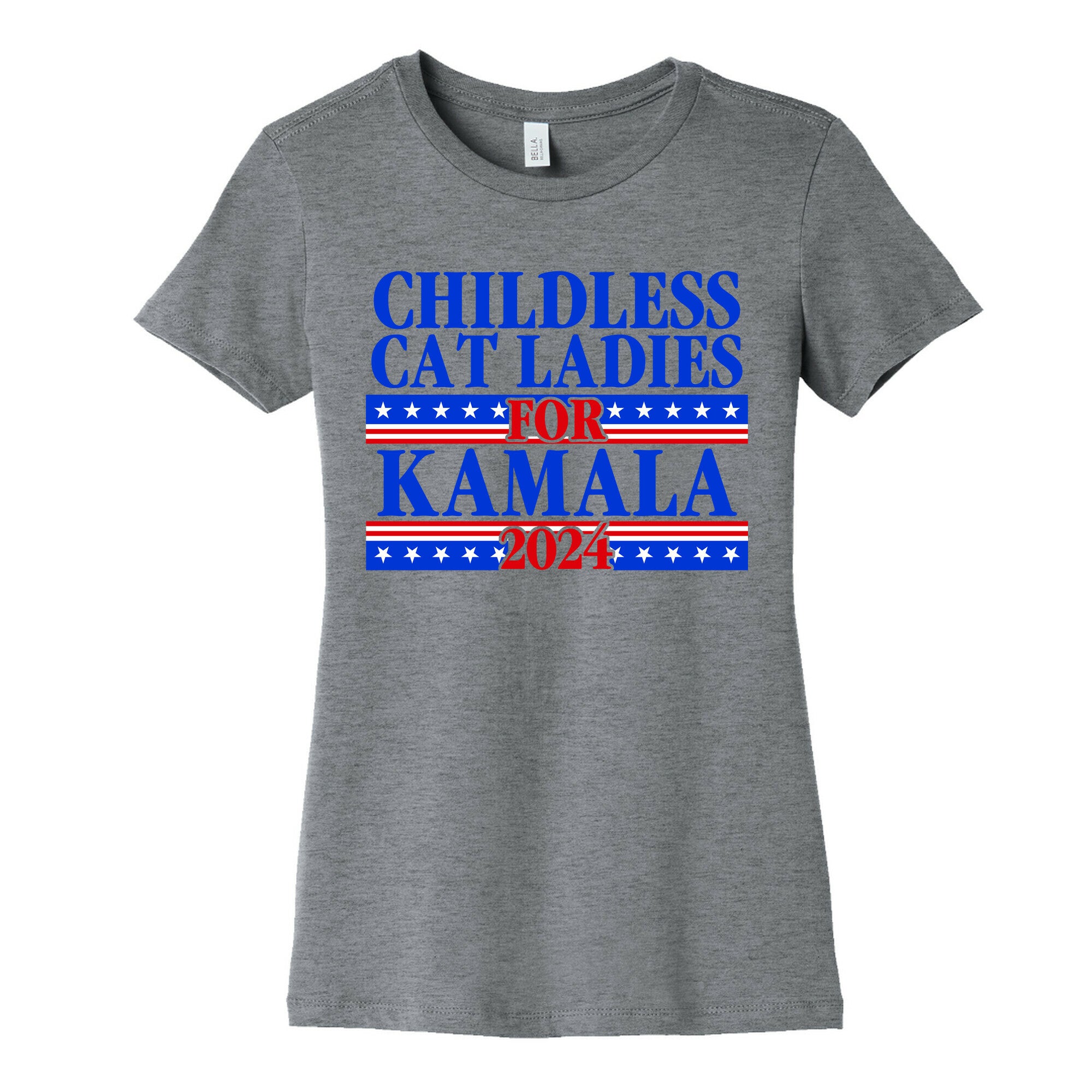 Patriotic Childless Cat Ladies for Kamala Womens Cotton Tee