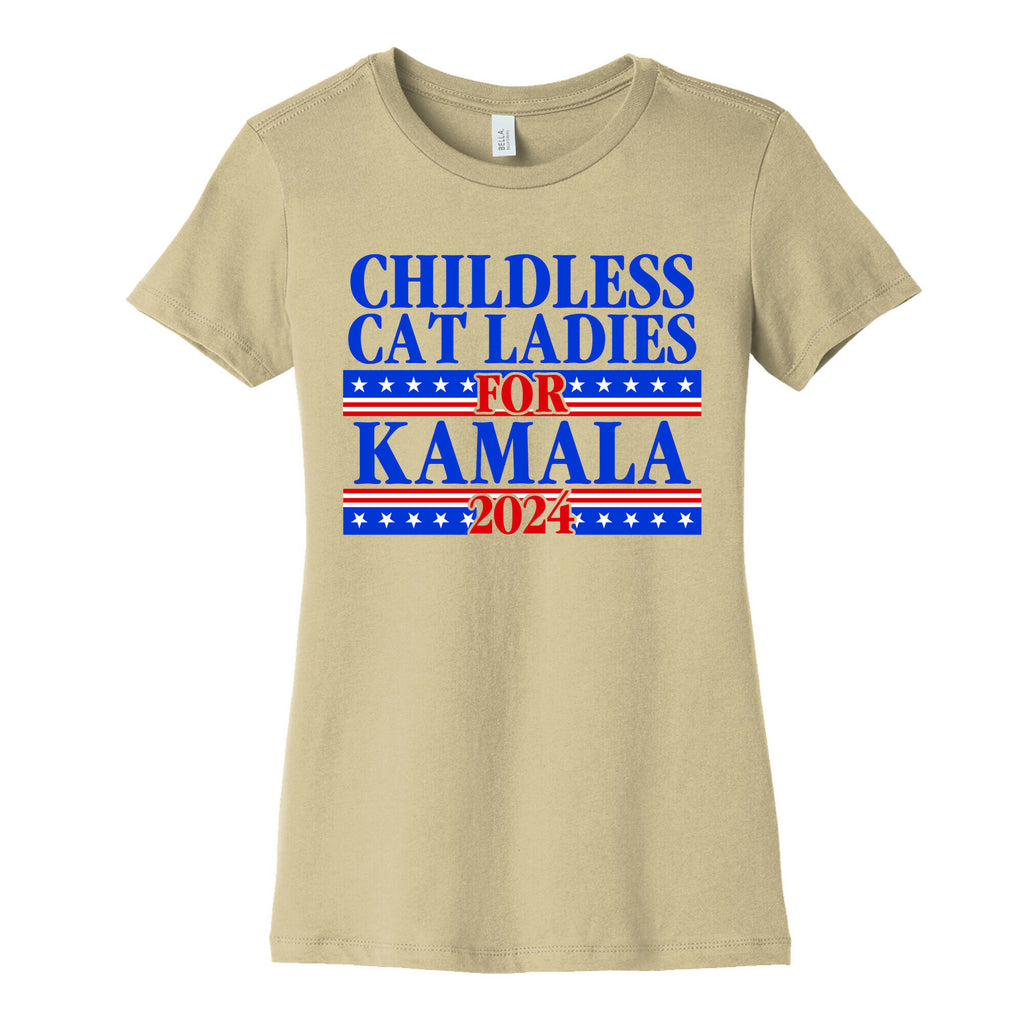 Patriotic Childless Cat Ladies for Kamala Womens Cotton Tee