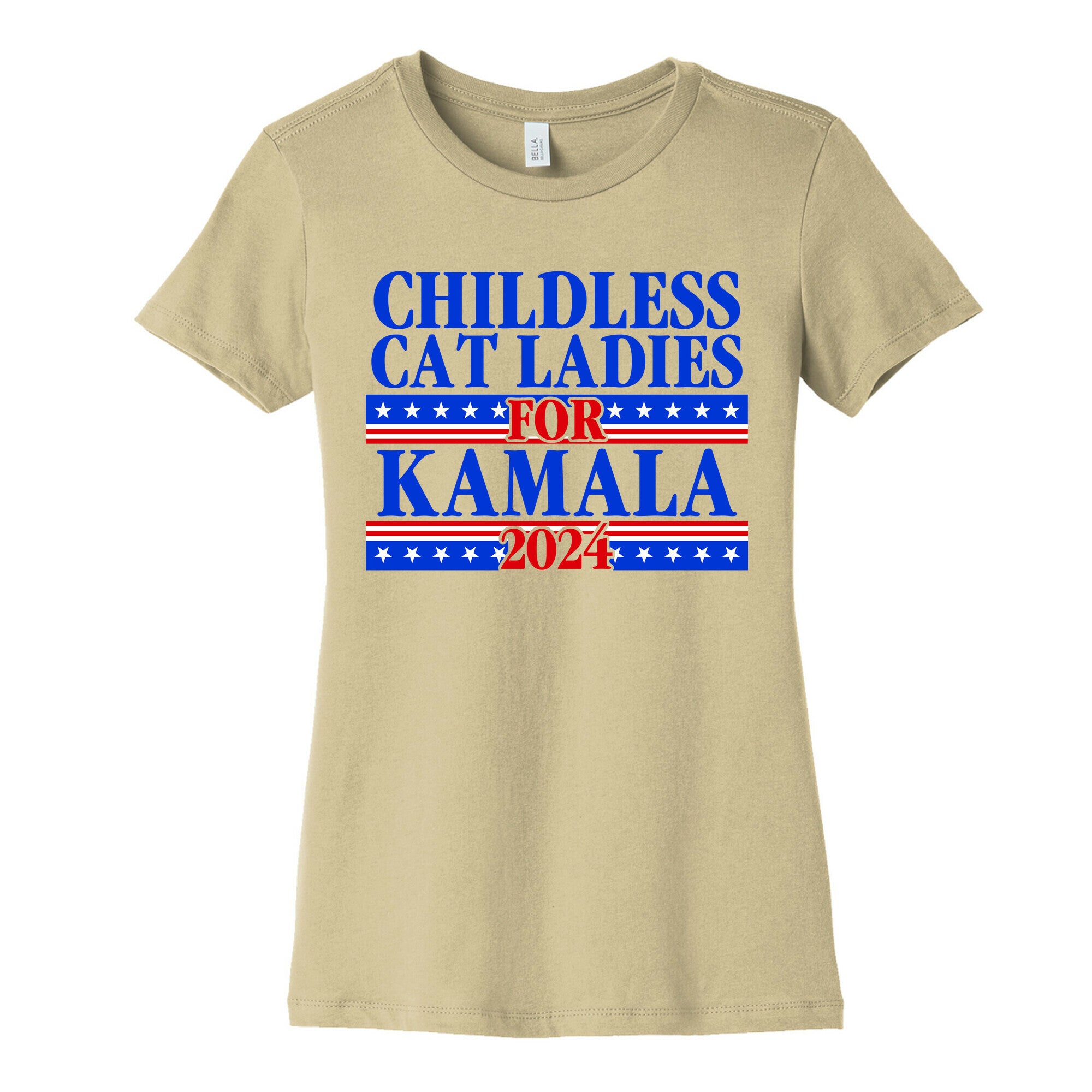 Patriotic Childless Cat Ladies for Kamala Womens Cotton Tee
