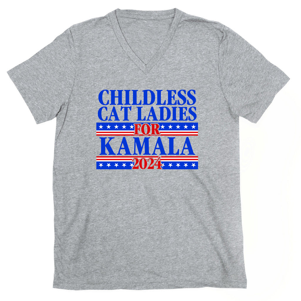 Patriotic Childless Cat Ladies for Kamala V-Neck