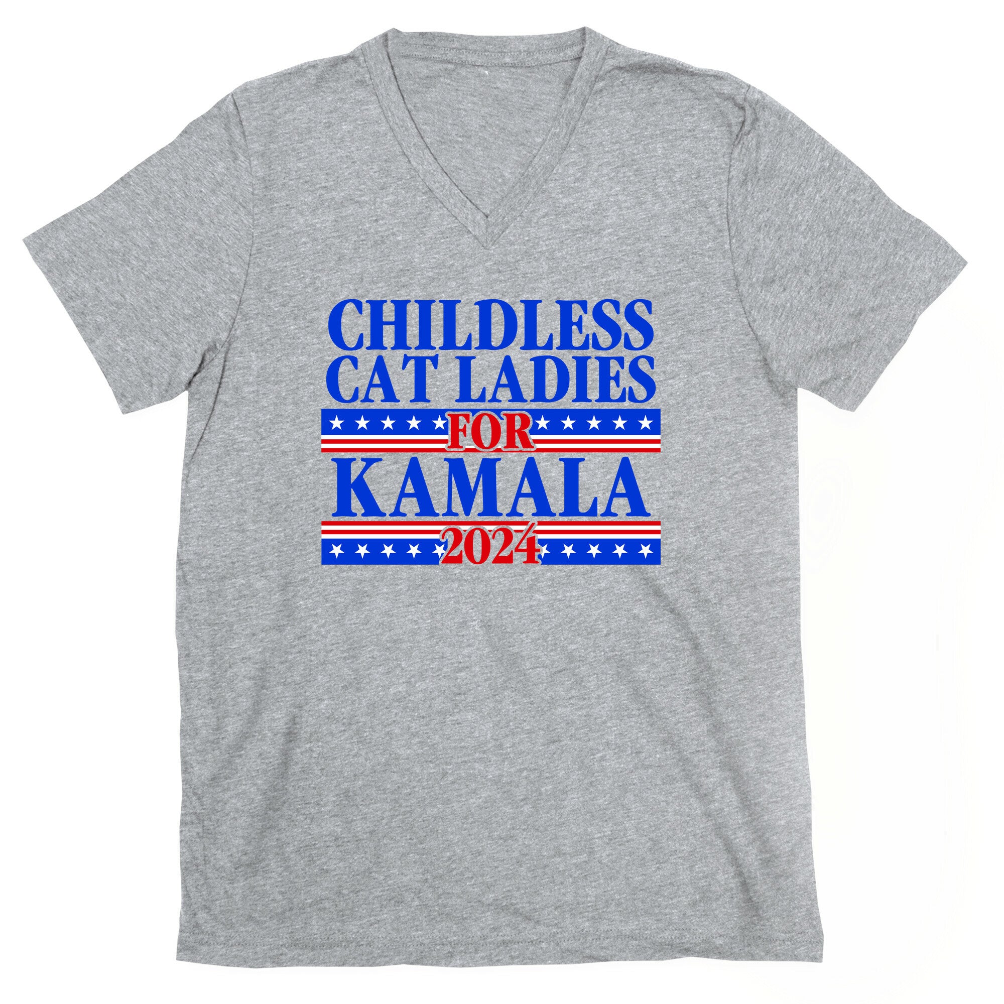 Patriotic Childless Cat Ladies for Kamala V-Neck