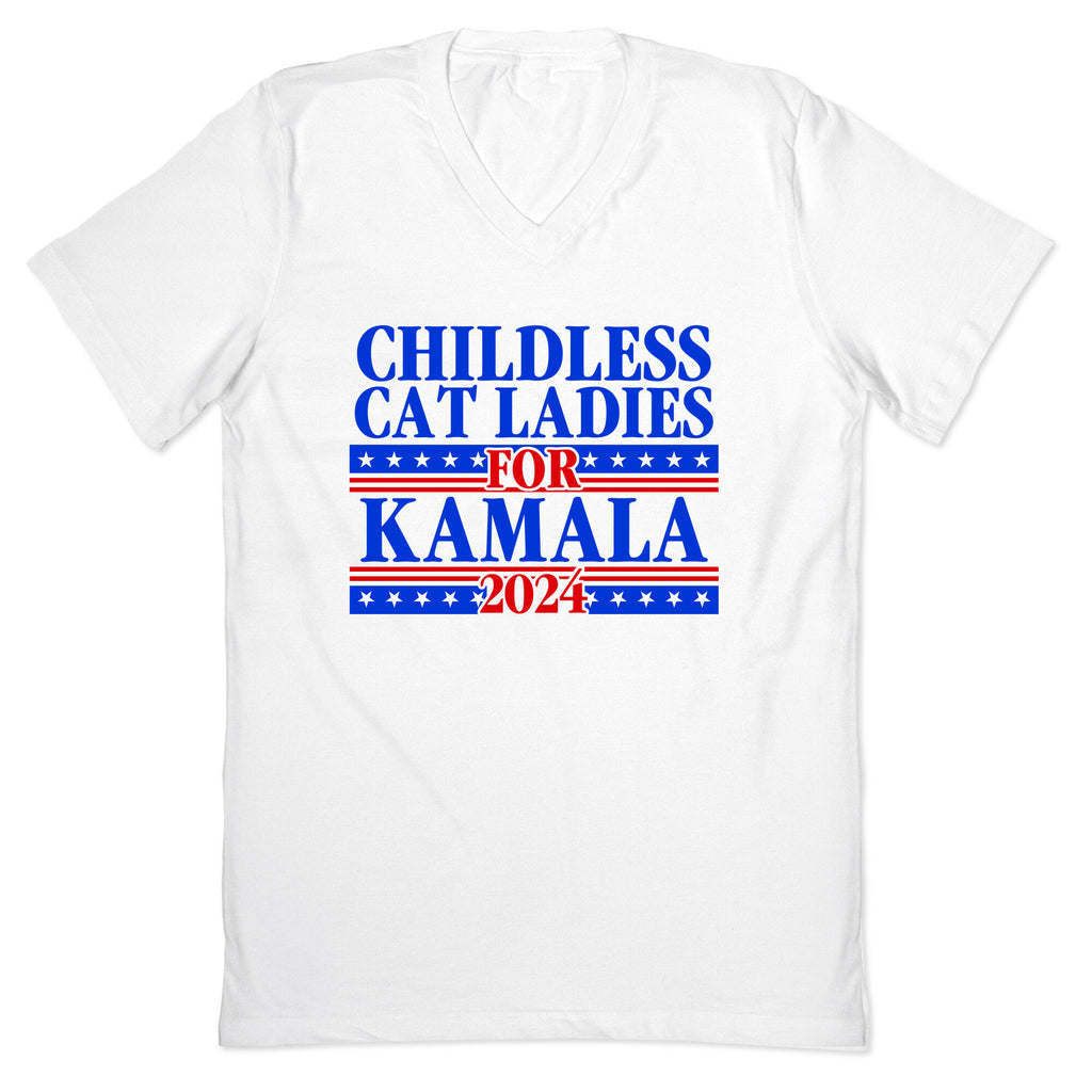 Patriotic Childless Cat Ladies for Kamala V-Neck