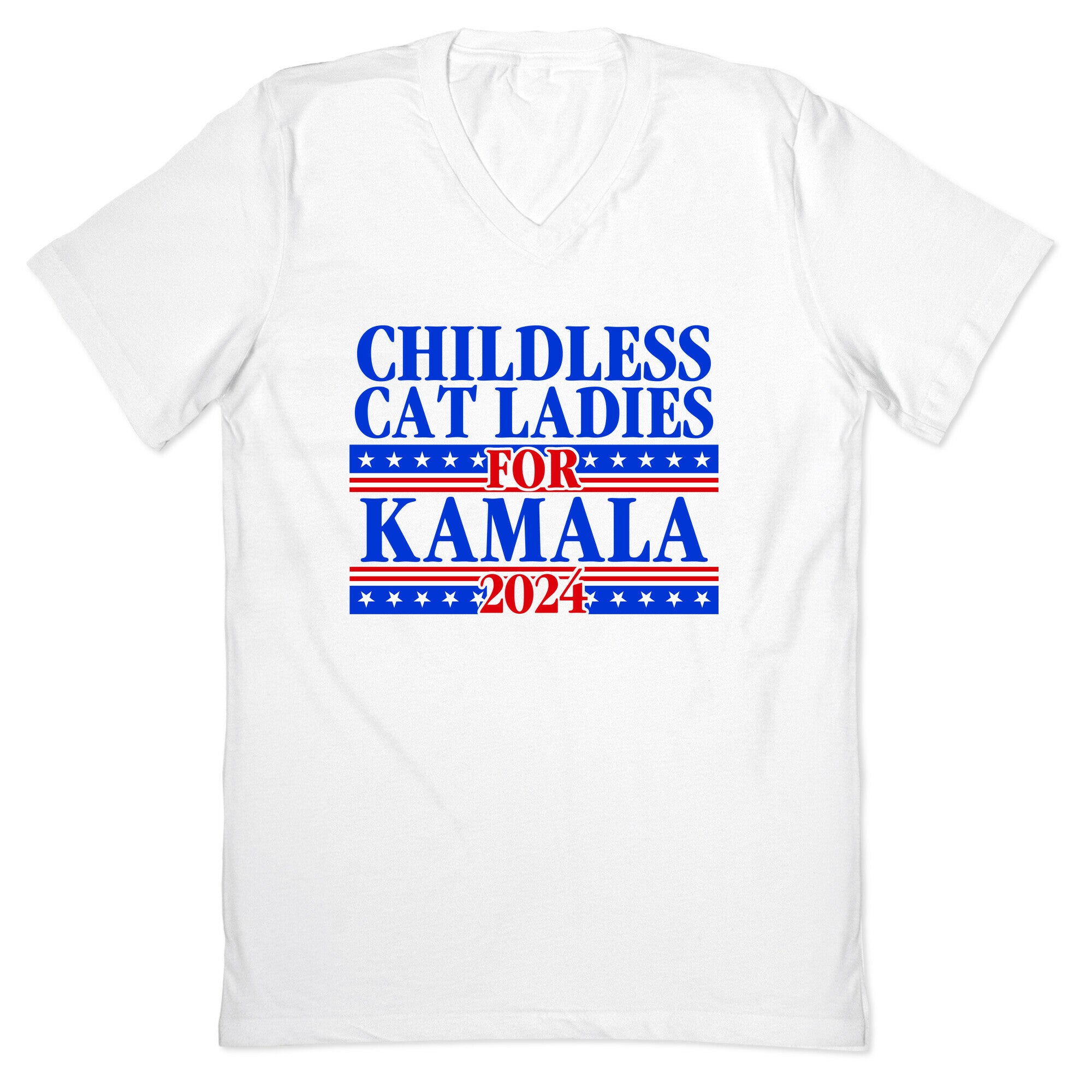 Patriotic Childless Cat Ladies for Kamala V-Neck