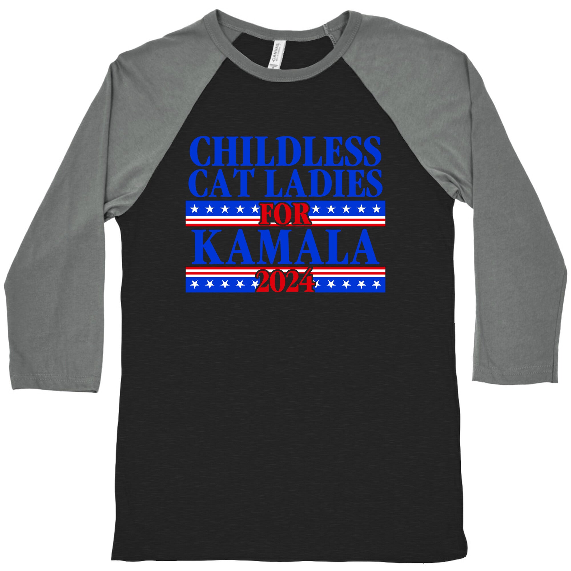 Patriotic Childless Cat Ladies for Kamala Baseball Tee