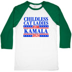 Patriotic Childless Cat Ladies for Kamala Baseball Tee