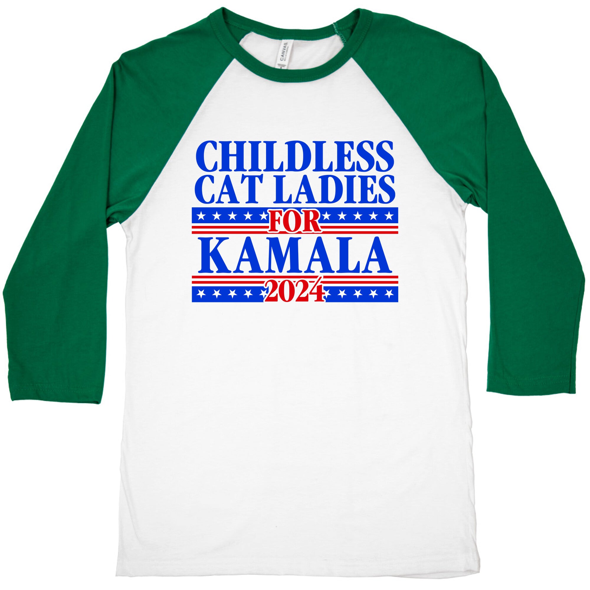 Patriotic Childless Cat Ladies for Kamala Baseball Tee