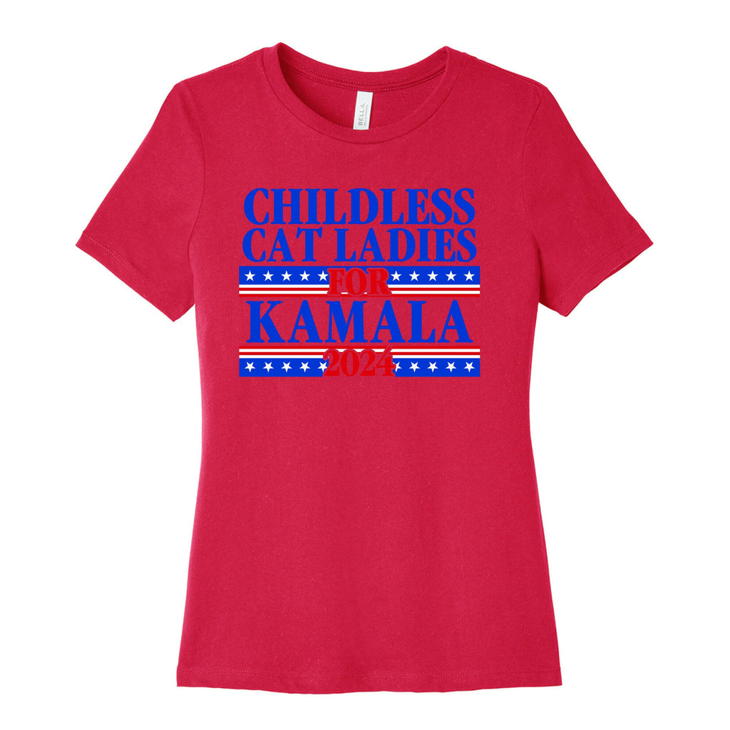 Patriotic Childless Cat Ladies for Kamala Womens Cotton Tee